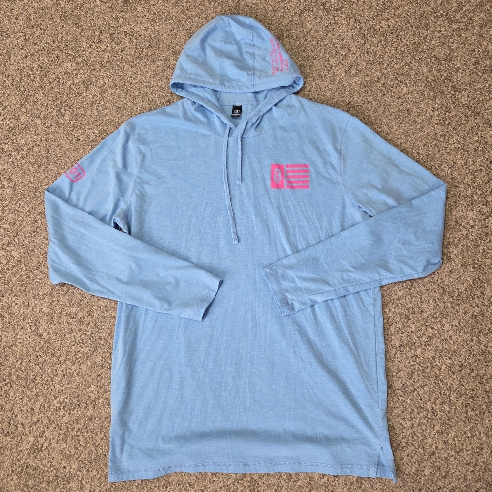 Baseball‎ Lifestyle 101 Mens Long Sleeve T-shirt Hoodie XL -Cotton Candy Blue